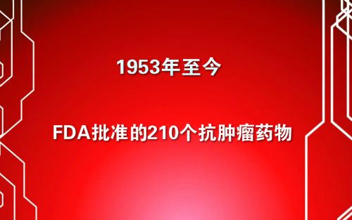 1953年至今，FDA批准的210个抗肿瘤药物