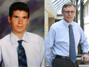 首位死于基因治疗的少年Jesse Gelsinger（左）和当时试验的领导者，宾夕法尼亚大学Jim Wilson教授（右）