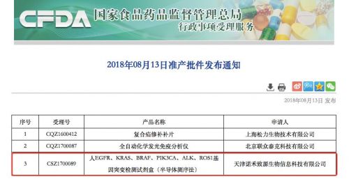诺禾致源肿瘤NGS多基因检测试剂盒获批上市