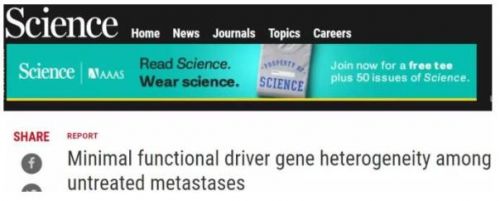 Science揭秘：癌症在个体中的传播源于相同的突变