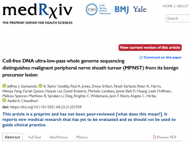 【PLOS Medicine】超好用的液体活检新方法，快速区分遗传病神经纤维瘤是否发生癌病