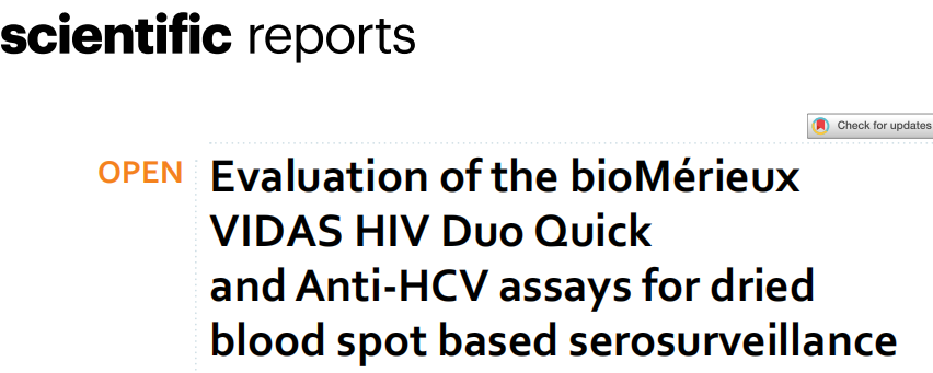 Scientific reports丨基于干血点标本的HIV和HCV检测