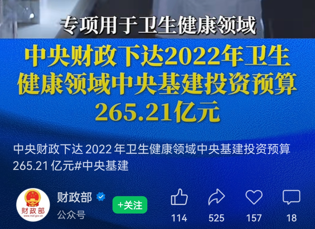 265.21亿！中央财政“专项定投”卫生健康领域，IVD迎来新一轮扩容期！