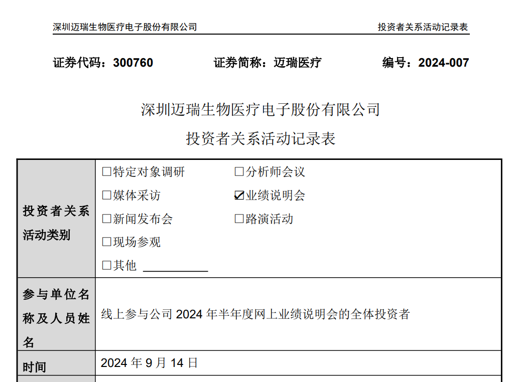 迈瑞，最新发布！